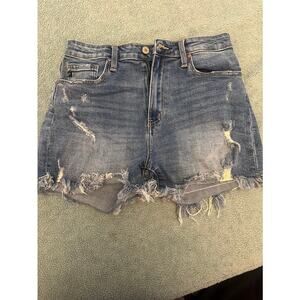 KanCan High Rise Distressed Denim Shorts 9/28